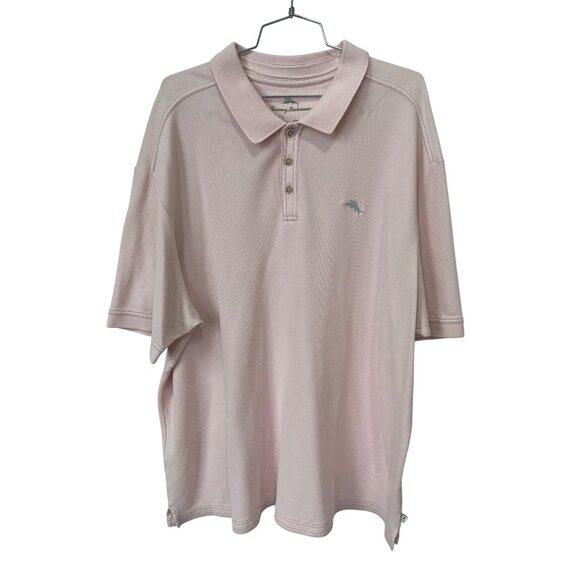 Tommy Bahama Polo Shirt Size XXL Short Sleeve Light Pink Supima Cotton Active - Picture 1 of 8